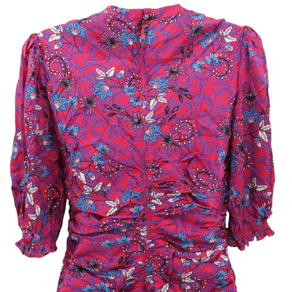 ME+EM Fuchsia Floral Wrap-Style Midi Dress - Picture 5 of 10